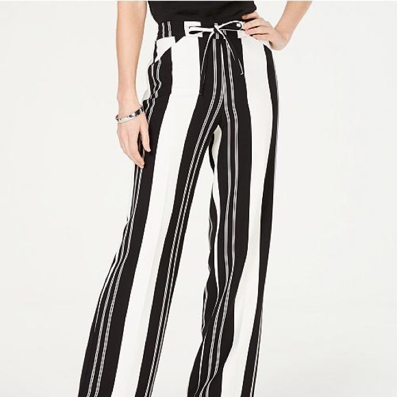I.N.C Petite Nikita-Stripe Wide-Leg Pants - Picture 1 of 6